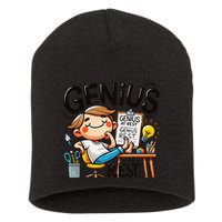 Genius At Rest Funny Short Acrylic Beanie