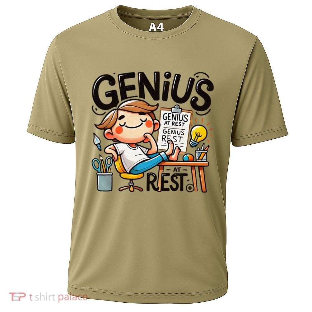 Genius At Rest Funny Cooling Performance Crew T-Shirt