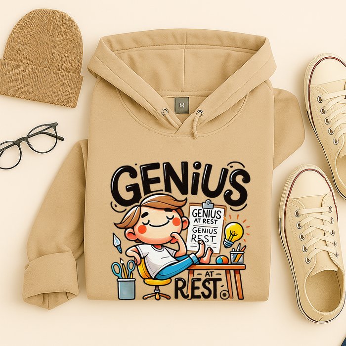 Genius At Rest Funny Hoodie