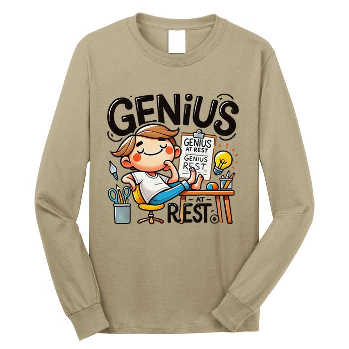 Genius At Rest Funny Long Sleeve Shirt