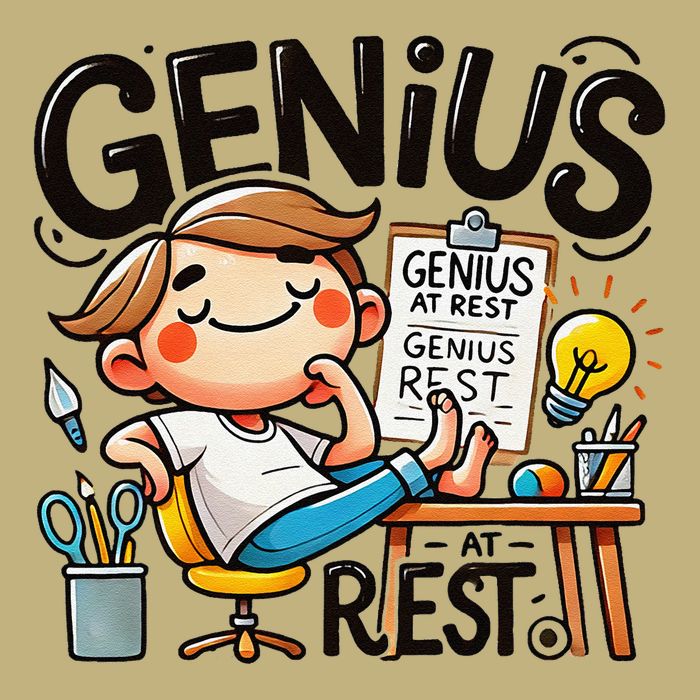 Genius At Rest Funny Button