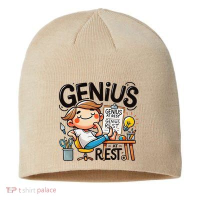 Genius At Rest Funny Sustainable Beanie