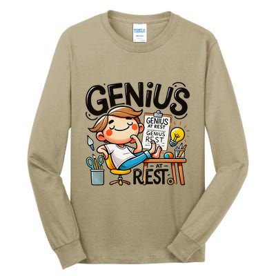Genius At Rest Funny Tall Long Sleeve T-Shirt