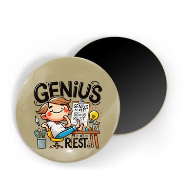 Genius At Rest Funny Magnet