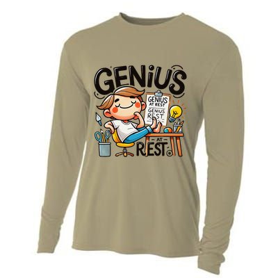 Genius At Rest Funny Cooling Performance Long Sleeve Crew