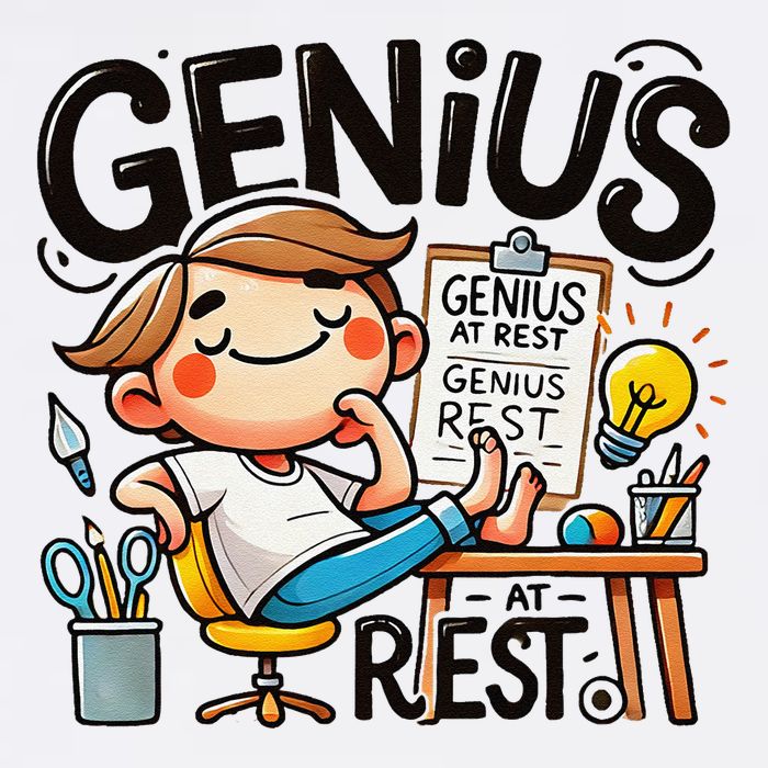 Genius At Rest Funny Garment-Dyed Sweatshirt