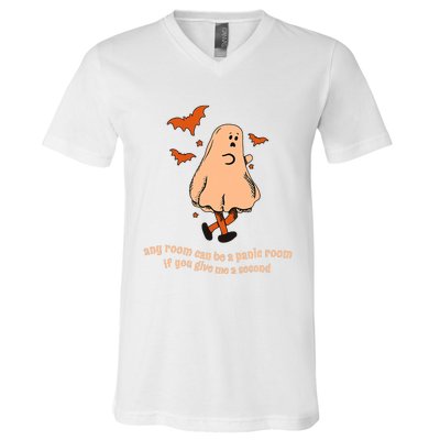 Ghost Any Room Can Be A Panic Room If You Give Me A Second V-Neck T-Shirt