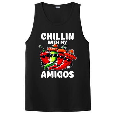 Green And Red Chilli Hot Pepper Cinco De Mayo Funny Chilli PosiCharge Competitor Tank