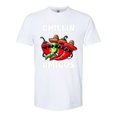 Green And Red Chilli Hot Pepper Cinco De Mayo Funny Chilli Softstyle® CVC T-Shirt