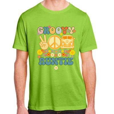 Groovy Auntie Retro Matching Family Baby Shower Mother's Day Adult ChromaSoft Performance T-Shirt