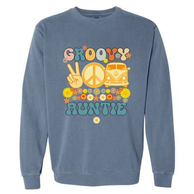 Groovy Auntie Retro Matching Family Baby Shower Mother's Day Garment-Dyed Sweatshirt