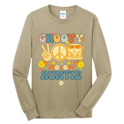 Groovy Auntie Retro Matching Family Baby Shower Mother's Day Tall Long Sleeve T-Shirt