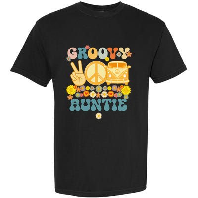 Groovy Auntie Retro Matching Family Baby Shower Mother's Day Garment-Dyed Heavyweight T-Shirt