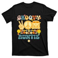 Groovy Auntie Retro Matching Family Baby Shower Mother's Day T-Shirt