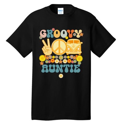 Groovy Auntie Retro Matching Family Baby Shower Mother's Day Tall T-Shirt