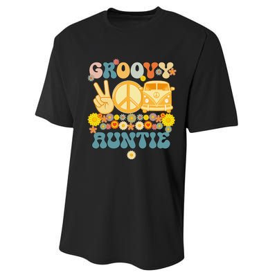 Groovy Auntie Retro Matching Family Baby Shower Mother's Day Performance Sprint T-Shirt