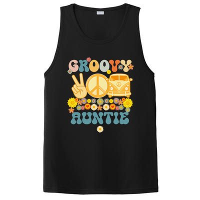 Groovy Auntie Retro Matching Family Baby Shower Mother's Day PosiCharge Competitor Tank