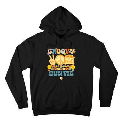 Groovy Auntie Retro Matching Family Baby Shower Mother's Day Tall Hoodie