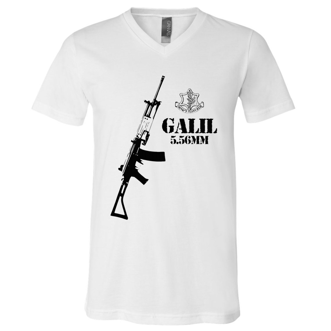 Galil Assault Rifle 5.56 Idf V-Neck T-Shirt