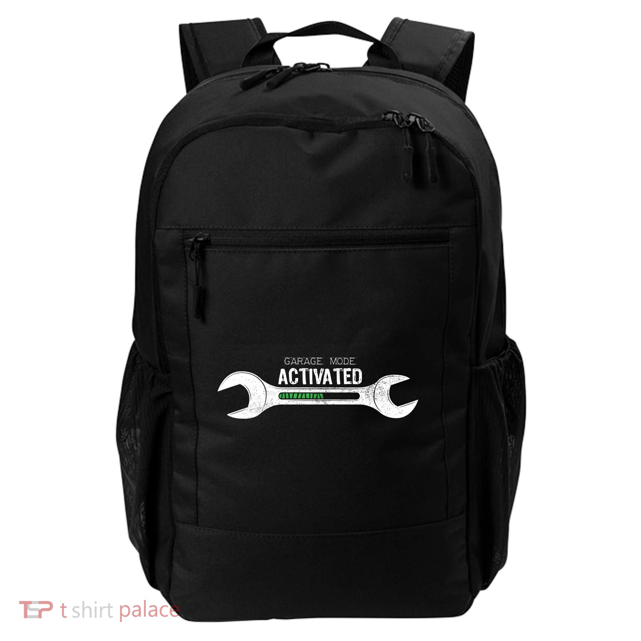 Garage Mode Activated Funny Mechanic Daily Commute Backpack