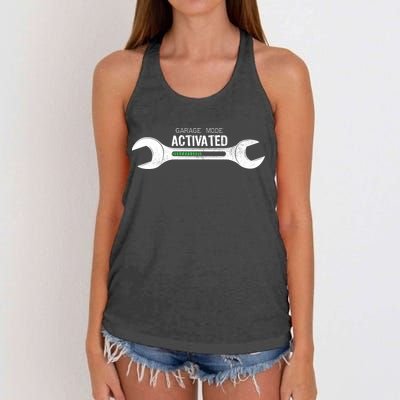 Garage Mode Activated Funny Mechanic Women's Knotted Racerback Tank