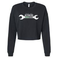 Garage Mode Activated Funny Mechanic Cropped Pullover Crew