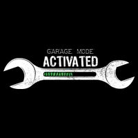 Garage Mode Activated Funny Mechanic Cropped Pullover Crew