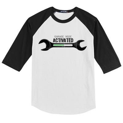 Garage Mode Activated Funny Mechanic Kids Colorblock Raglan Jersey