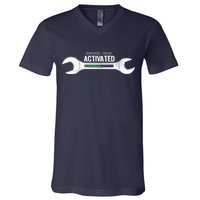 Garage Mode Activated Funny Mechanic V-Neck T-Shirt