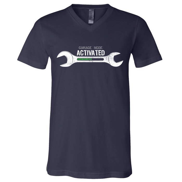 Garage Mode Activated Funny Mechanic V-Neck T-Shirt