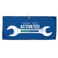 Garage Mode Activated Funny Mechanic Large Microfiber Waffle Golf Towel