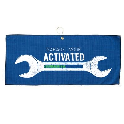 Garage Mode Activated Funny Mechanic Large Microfiber Waffle Golf Towel