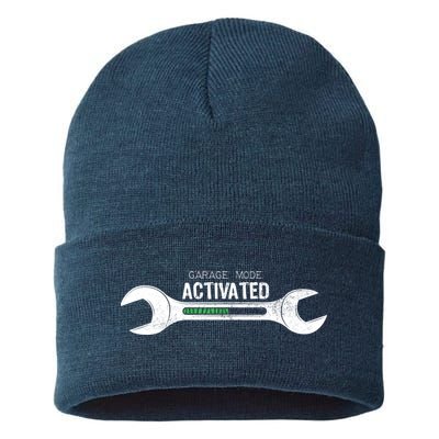 Garage Mode Activated Funny Mechanic Sustainable Knit Beanie