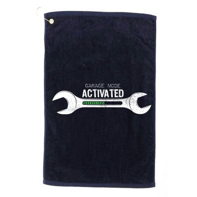 Garage Mode Activated Funny Mechanic Platinum Collection Golf Towel