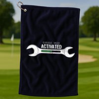 Garage Mode Activated Funny Mechanic Golf Towel