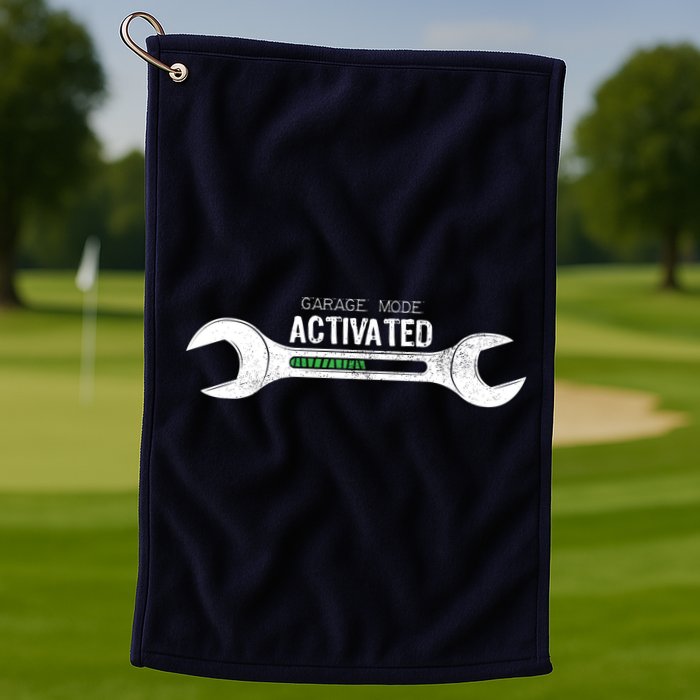 Garage Mode Activated Funny Mechanic Golf Towel