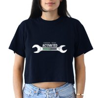Garage Mode Activated Funny Mechanic Crop Top