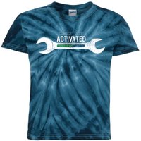 Garage Mode Activated Funny Mechanic Kids Tie-Dye T-Shirt