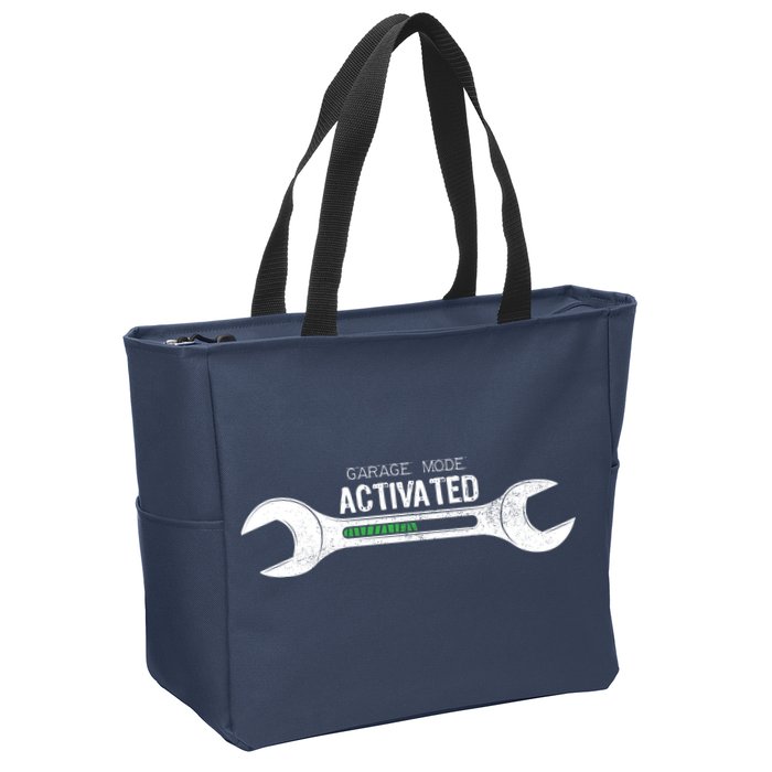 Garage Mode Activated Funny Mechanic Zip Tote Bag