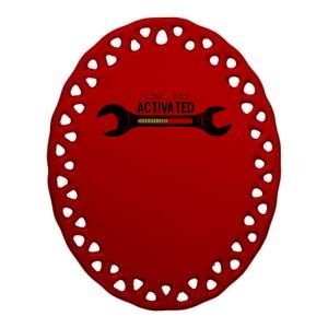 Garage Mode Activated Funny Mechanic Ceramic Oval Ornament