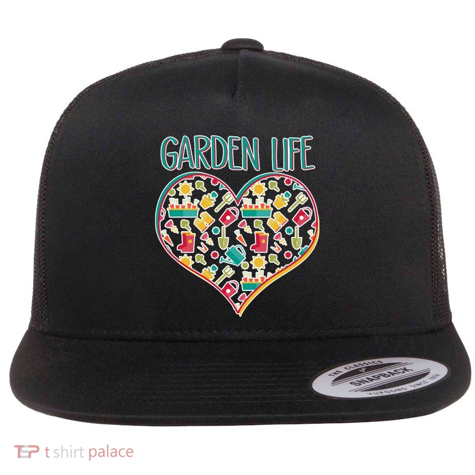 Garden Life Doodle Flat Bill Trucker Hat