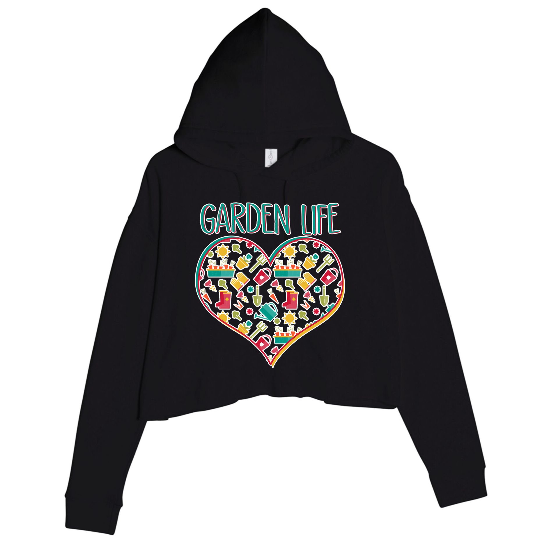 Garden Life Doodle Crop Fleece Hoodie