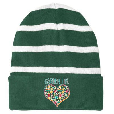 Garden Life Doodle Striped Beanie with Solid Band