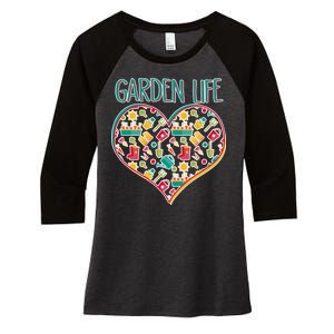 Garden Life Doodle Women's Tri-Blend 3/4-Sleeve Raglan Shirt