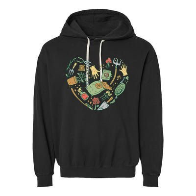 Garden Tools Heart Garment-Dyed Fleece Hoodie