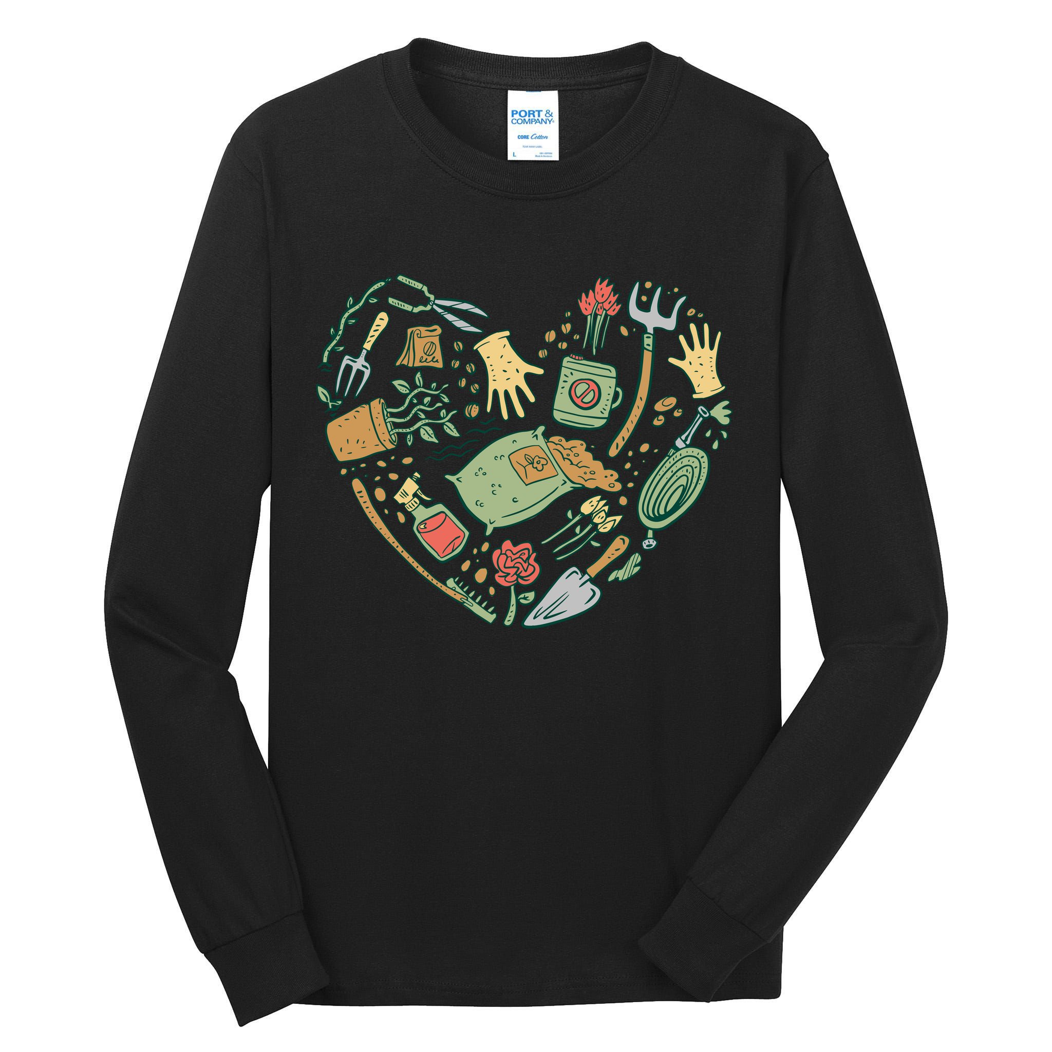 Garden Tools Heart Tall Long Sleeve T-Shirt