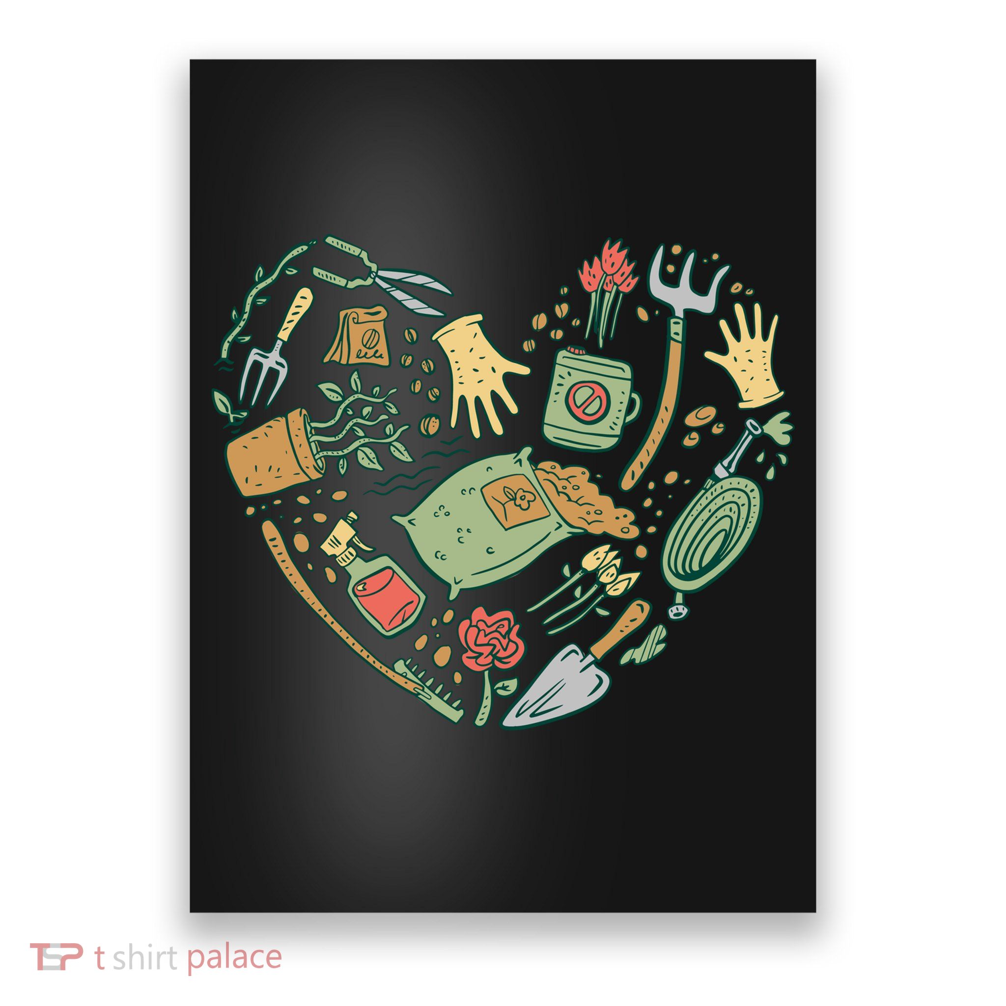 Garden Tools Heart Poster