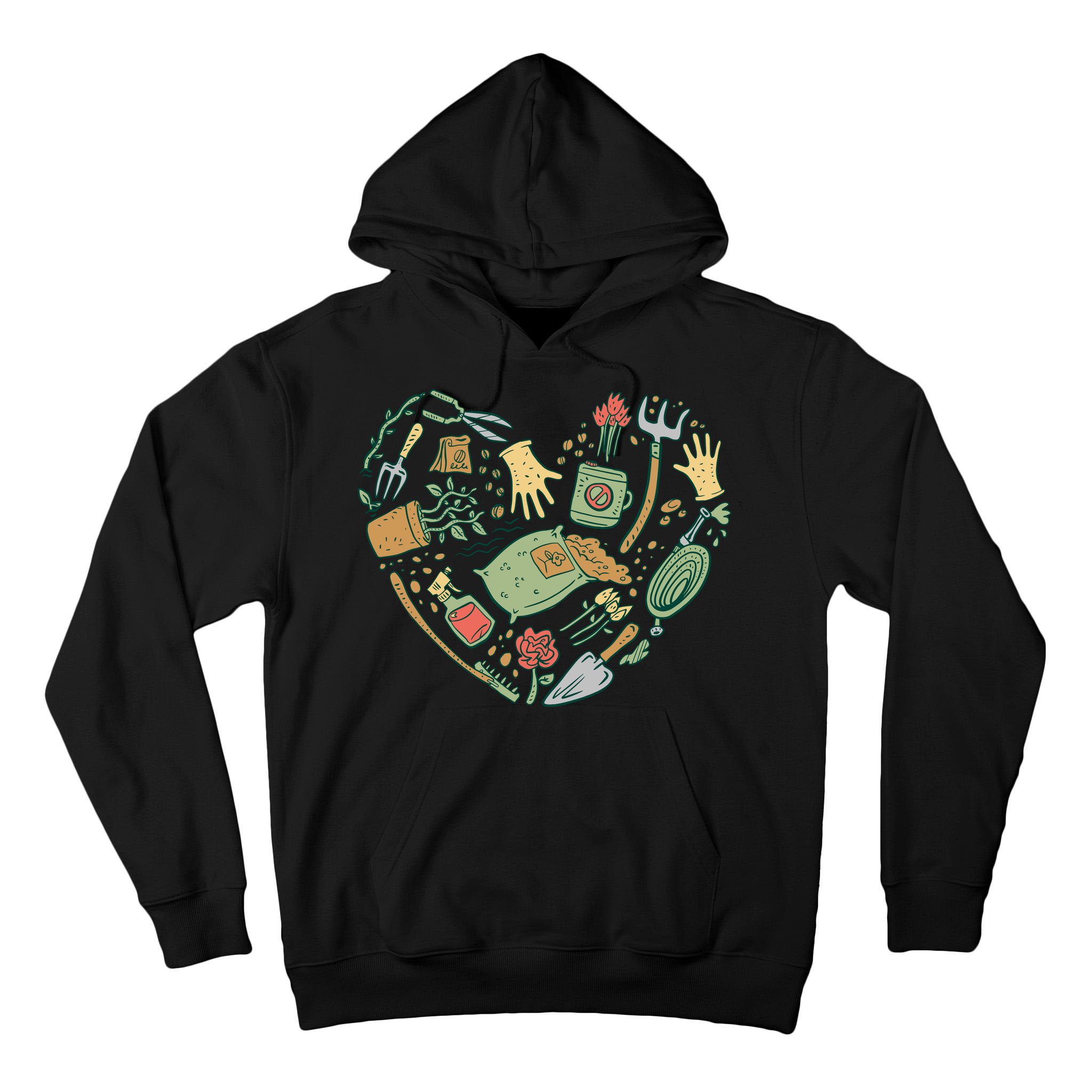 Garden Tools Heart Tall Hoodie