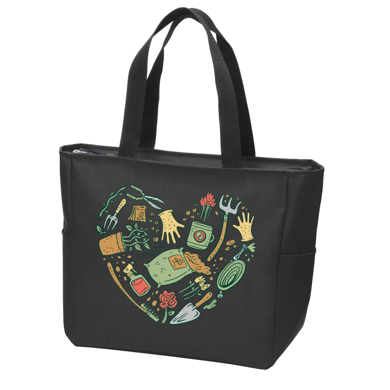 Garden Tools Heart Zip Tote Bag