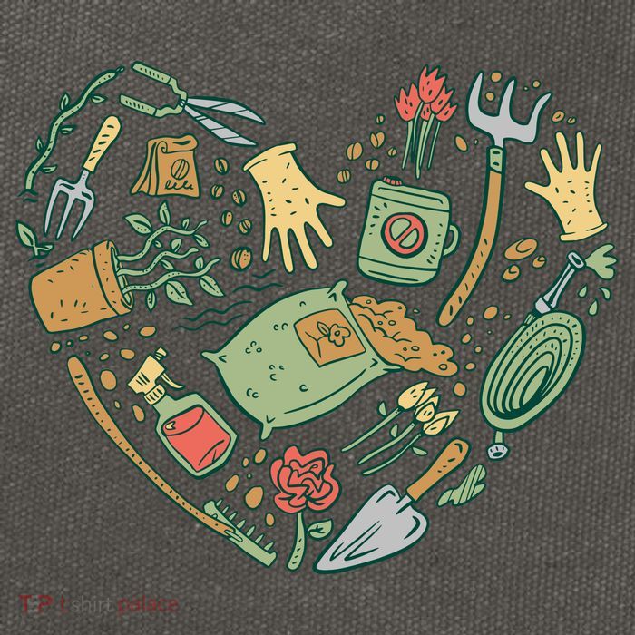 Garden Tools Heart Cotton Canvas Backpack